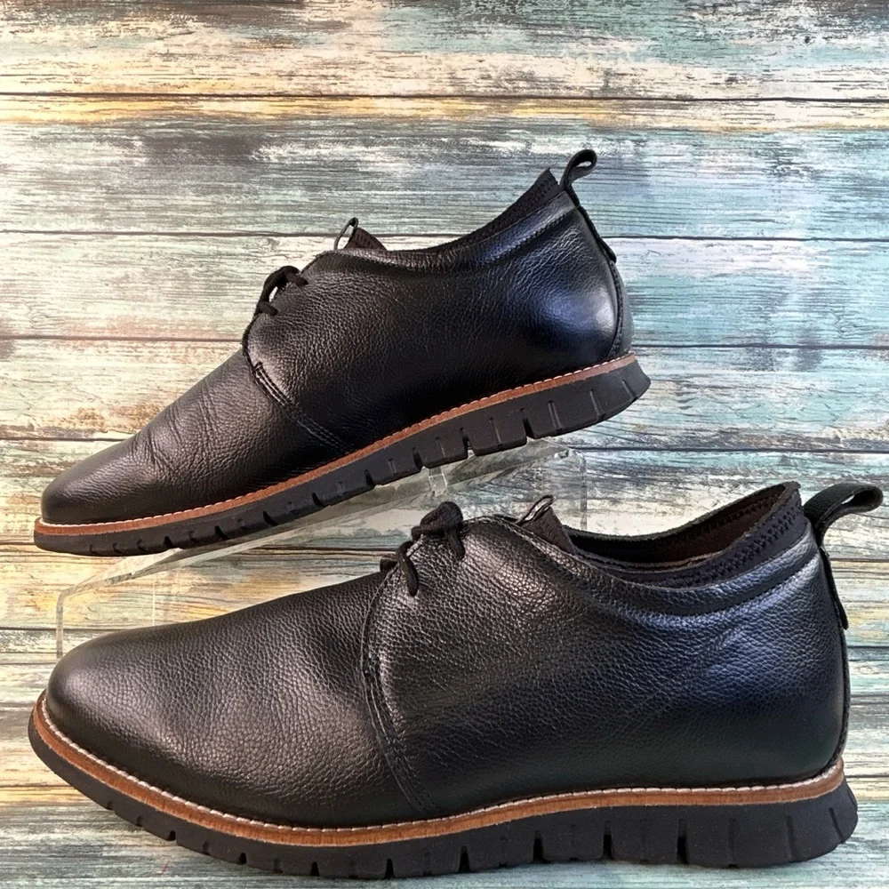 Hush Puppies Colby Chukka Boot Mens 10.5 Black Leather Lace Up Dress Work Ankle